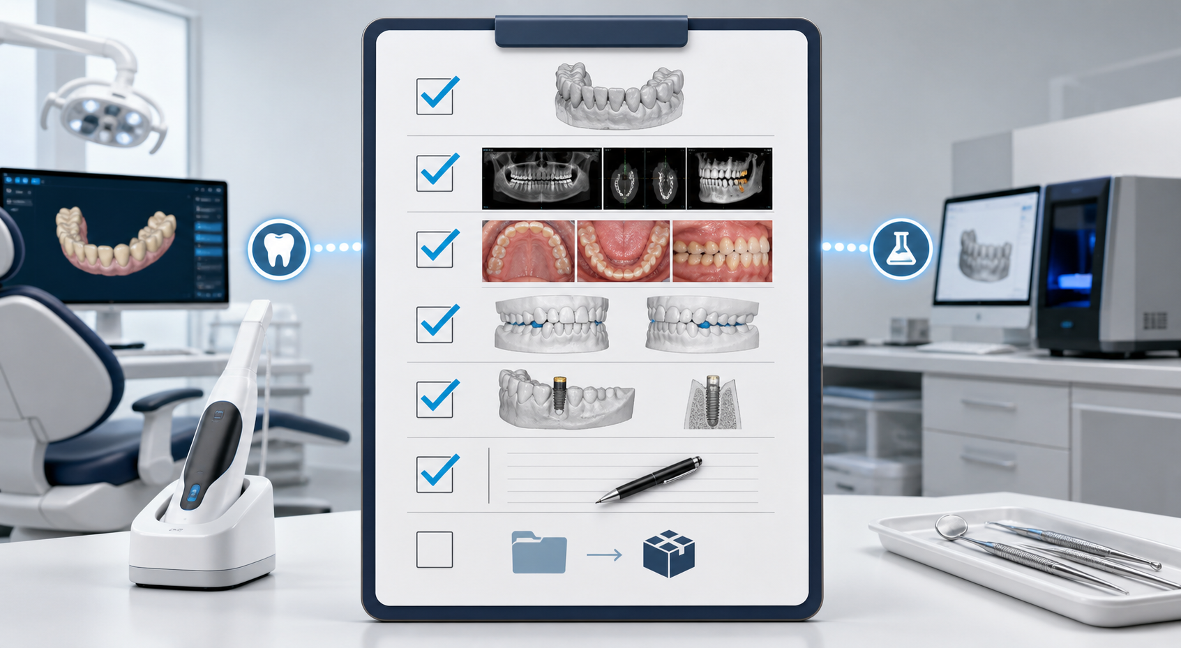 Before You Send the Case: A Digital Lab Transfer Checklist for STL, DICOM, Photos, Bite, and Notes
